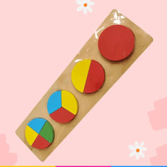 WOODEN 3D FRACTION SHAPES PUZZLE BOARD -Rectangle Pack of 1