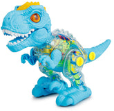 Walking DIY Dinosaur Transparent Gear Toy with Light & Sound