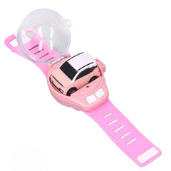Watch Launcher Car - Mini Remote Control Car Watch Toys, Easy Control Safe 98.4ft Remote Control Distance Cute Wrist Racing Car Watch Silicone Strap with Dust Cover for Outdoor (BAW Pink)