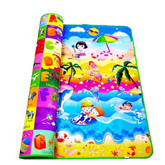 Waterproof Double Side Play mat for Babies Crawling Mat for Kids (Large Size Random Print) with Zip Bag (120 cm x 180cm) (6 feet *4feet)