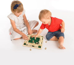 White Wooden Shut The Box Dice Game | 4 Player Board Game | Educational Math Learning Toy | Table Top Game for The Party Family | Traditional Number Game