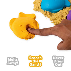 Wonder Sand 1000 Grams for Play, Smooth Sand for Kids - Three Colour sand with 2 Moulds