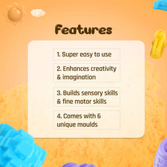 Wonder Sand Bucket with 6 Mould Set (3+ Years) 400 gram sand