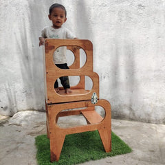 Wooden 2 in 1 Kitchen Helper and Study Table Learning Tower - 1 to 5 year