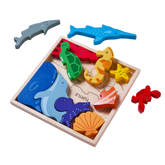 Wooden 3D Cognitive Puzzle Board - Sea Animal
