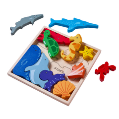 Wooden 3D Cognitive Puzzle Board - Sea Animal