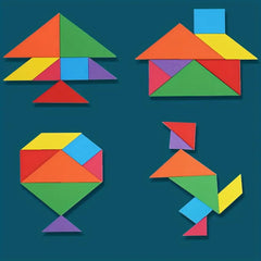 Wooden 3 in 1 Puzzle Toy - Tangram, Tic tac toe and Game chess Russian Intteligence