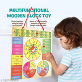Wooden All in One Multifunctional Learning Board 12*12 Clock, Calendar, Days, Months, Weather, Seasons | Learning Board for Kids with Pins