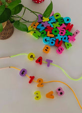 Wooden Alphanumeric Lacing - packet