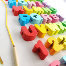 Wooden Alphanumeric Lacing - packet