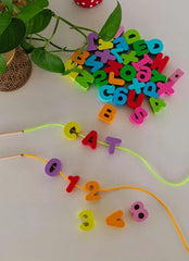 Wooden Alphanumeric Lacing - packet