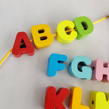 Wooden Alphanumeric Lacing - packet