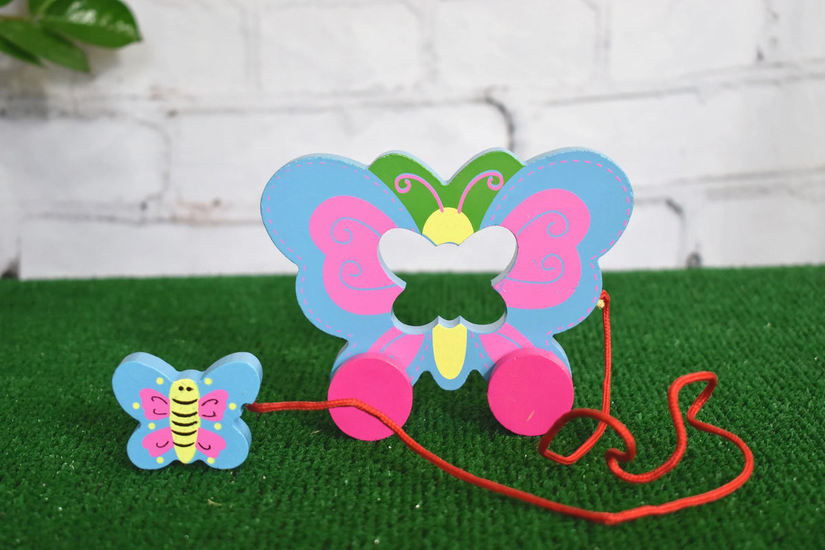 Wooden Baby Inside Pull Along - Butterfly