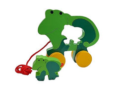 Wooden Baby Inside Pull Along - Frog