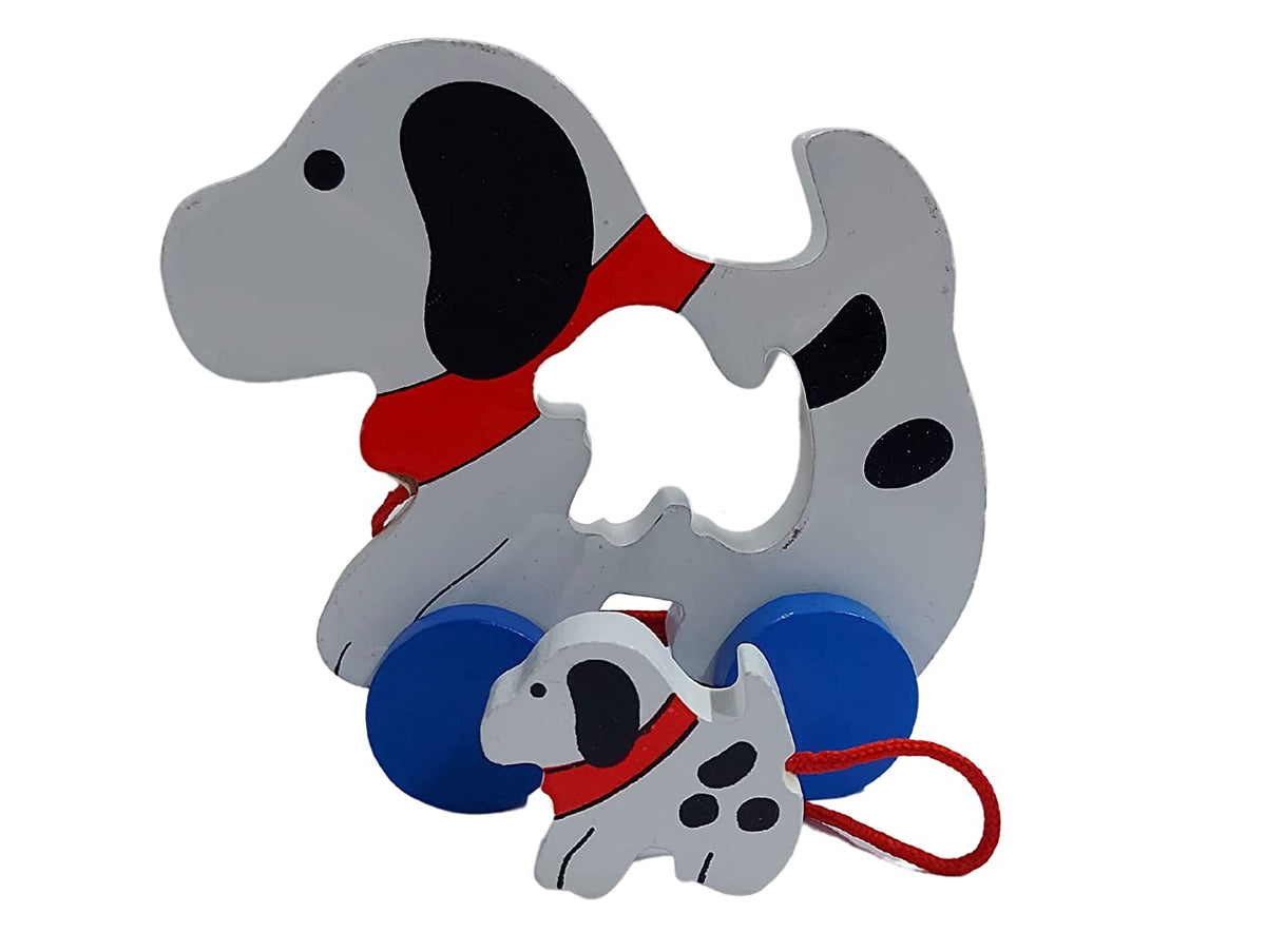 Wooden Baby Inside Pull Along - Puppy Dog
