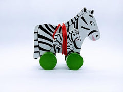 Wooden Baby Inside Pull Along - Zebra