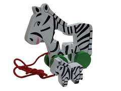 Wooden Baby Inside Pull Along - Zebra