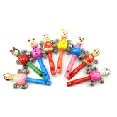 Wooden Cartoon 4 bell Rattle with Whistle - Any 1