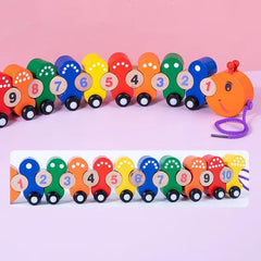 Wooden Caterpillar Train Toy - Lacing Toy