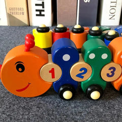 Wooden Caterpillar Train Toy - Lacing Toy