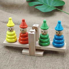 Wooden Clown Balancing Game Toy Seesaw Game fo Kids