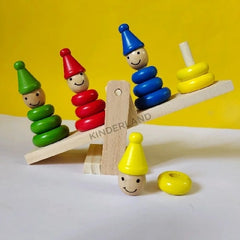Wooden Clown Balancing Game Toy Seesaw Game fo Kids