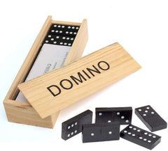 Wooden Dominos Game - 28 Blocks Play Set Domino