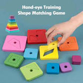 Wooden Hidden Square Stack Ringset