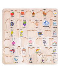 Wooden Lowercase small ABCD 3D Board Toy with Pictures - Fun Learning for Kids