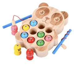 Wooden Magnet Fishing Game - Panda Fishing