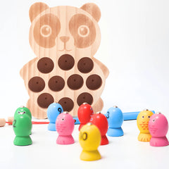 Wooden Magnet Fishing Game - Panda Fishing