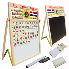 Wooden MultiPurpose Magnetic Pictures Writes Plank - stand slate with Abacus