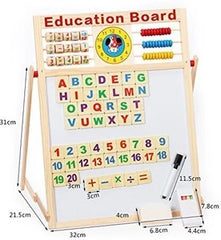 Wooden MultiPurpose Magnetic Pictures Writes Plank - stand slate with Abacus