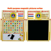 Wooden MultiPurpose Magnetic Pictures Writes Plank - stand slate with Abacus