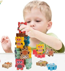 Wooden Owl Stacker toy - Owl Balancing Game