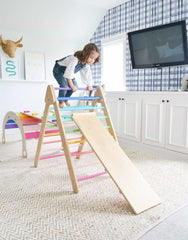 Wooden Pikler Triangle with slider and climber