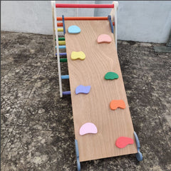 Wooden Pikler Triangle with slider and climber