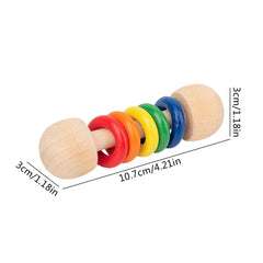 Wooden Rainbow Teether Rattle Toy - 1 Piece