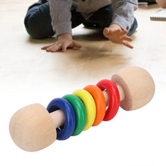 Wooden Rainbow Teether Rattle Toy - 1 Piece