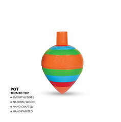 Wooden Traditional Spin Top Pambaram - 1 piece