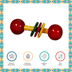 Wooden Baby Teether Rattle - pack of 1