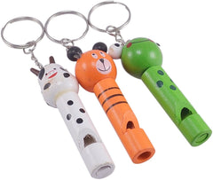 Wooden colourful whistle Key chain - pack of 1