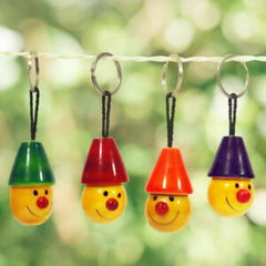 Wooden joker Head Key chain - pack of 1