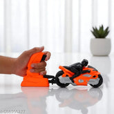 High Speed Pull Back Motorcycle Toy with Launcher Gun Friction-Powered Racing Bike for Kids | Durable Indoor Outdoor Action Playset