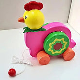 Wooden Animal Bell Cart pull along - sound making