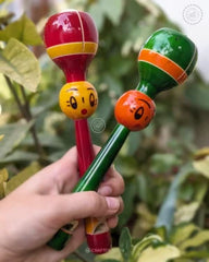 Wooden Bullet TiK Tik Rattle with Whistle