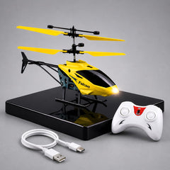 Induction Flying RC Helicopter - Remote Control with Charging Cable