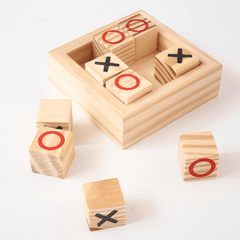 Play wooden Tic Tac Toe Fun Strategy Game - Naugh Crosses
