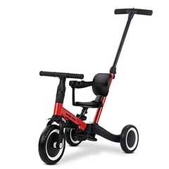 RED 5 in 1 Kids Cycle Tricycle, Baby Tricycle with Eva Wheels, Parental Adjustable Push Handle, Seat, Pedal and Safety Belt 1-4 YEAR