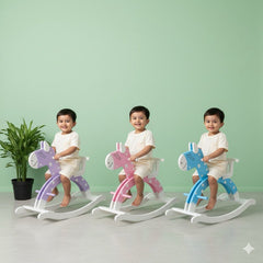 Baby Polka Rocking Horse with Back support - Pink (No cash on Delivery) ONLY IN TAMILNADU ONLY